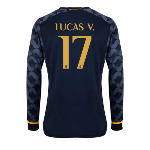 Fotballdrakt Herre Real Madrid Lucas Vazquez #17 Bortedrakt 2023-24 Langermet